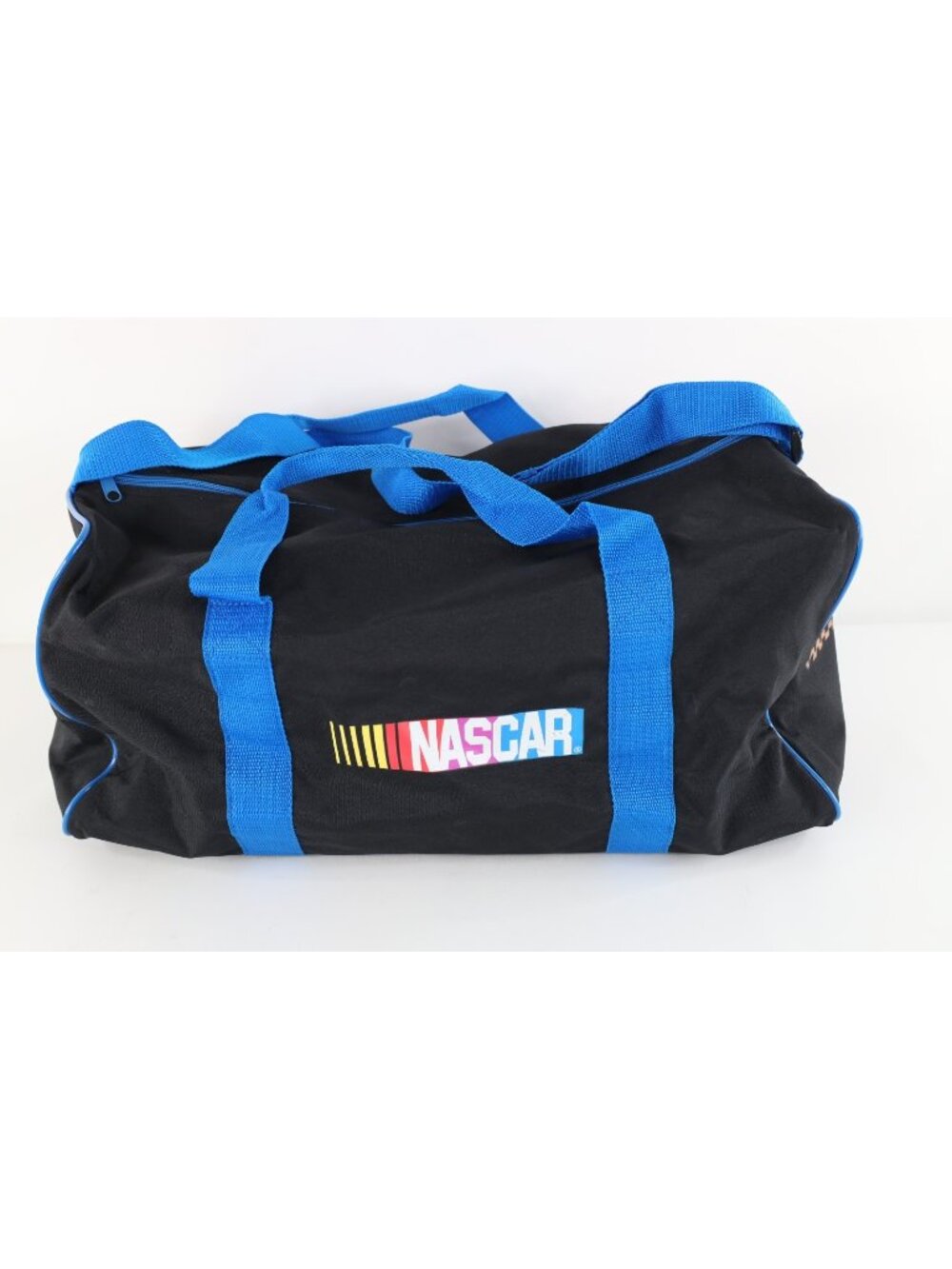 Vintage 90s NASCAR Spell Out MBNA Motorsports Handled Duffel Bag Carry on Black
